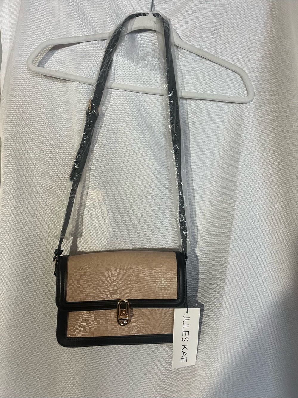 Tan and Black Crossbody Shoulder Bag